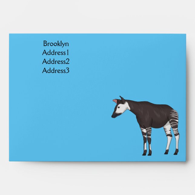 Okapi cartoon illustration envelope (Front)