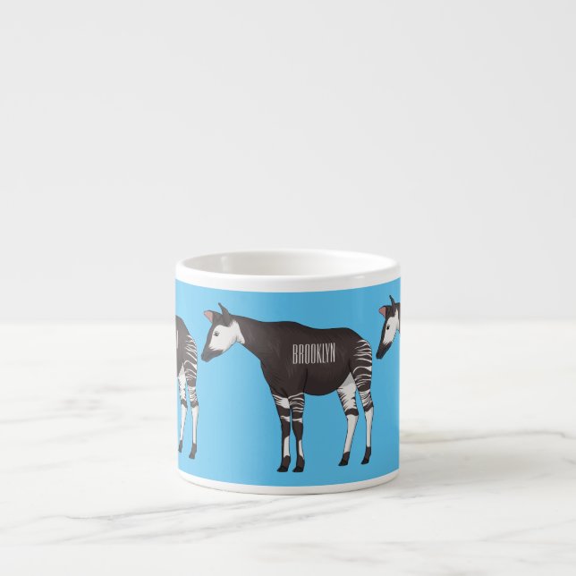 Okapi cartoon illustration  espresso cup (Front)