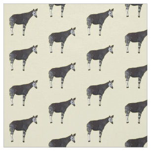 Okapi cartoon illustration fabric