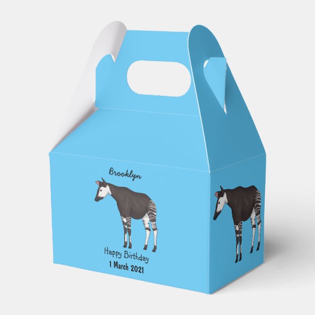 Okapi cartoon illustration favour box (Front Side)