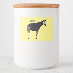 Okapi cartoon illustration food label