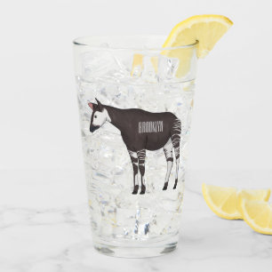Okapi cartoon illustration glass
