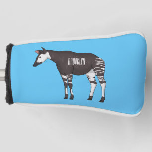 Okapi cartoon illustration golf head cover