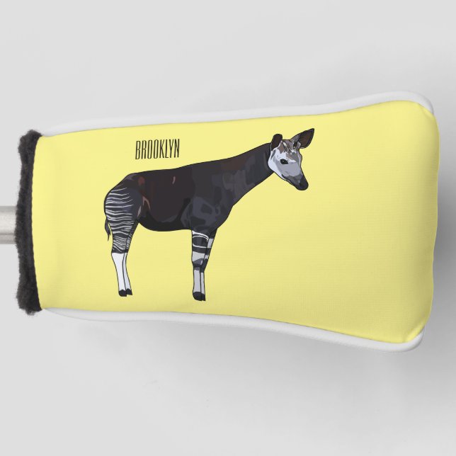 Okapi cartoon illustration golf head cover (Front)
