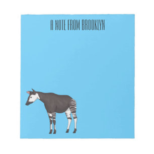 Okapi cartoon illustration notepad