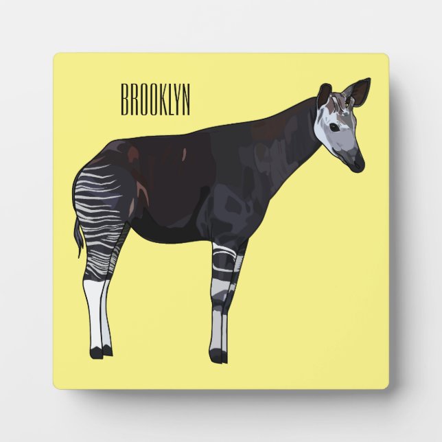 Okapi cartoon illustration plaque (Front)