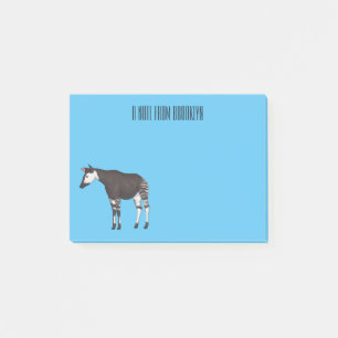 Okapi cartoon illustration post-it notes