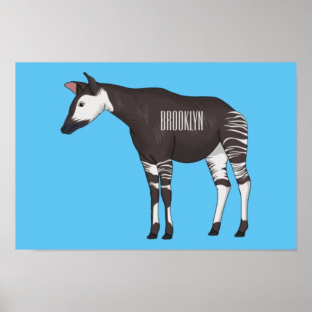Okapi cartoon illustration  poster (Front)