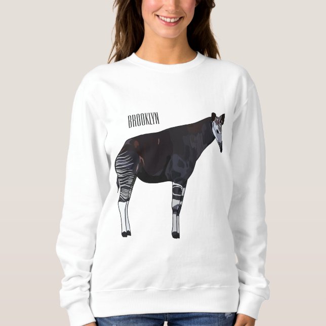 Okapi cartoon illustration sweatshirt (Front)