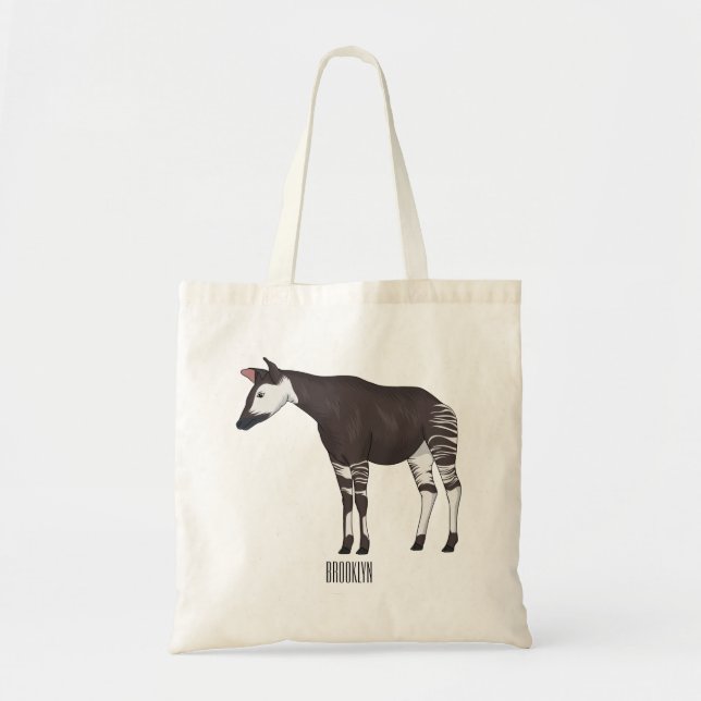 Okapi cartoon illustration tote bag (Front)