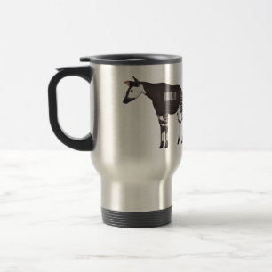 Okapi cartoon illustration travel mug