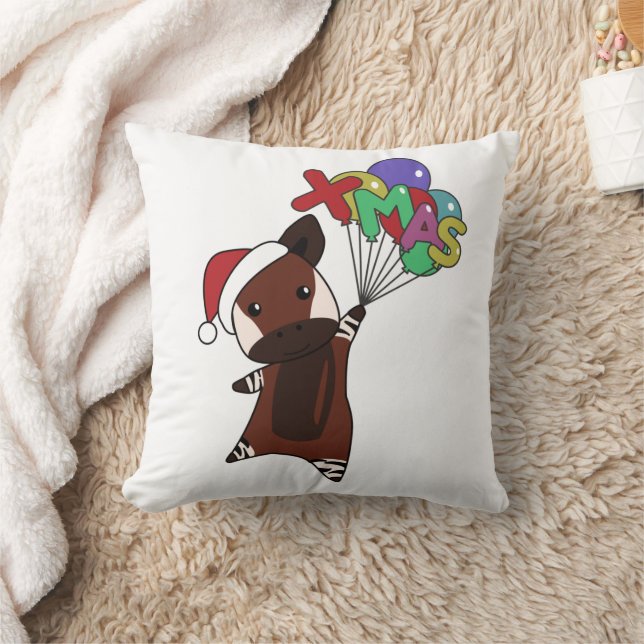 Okapi Christmas Snow Winter Animals Okapis Cushion (Blanket)