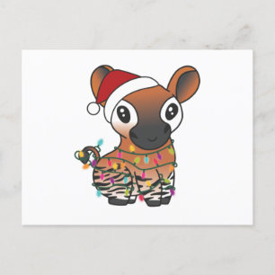 Okapi Christmas Snow Winter Animals Okapis Postcar Postcard