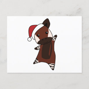 Okapi Christmas Snow Winter Animals Okapis Postcard