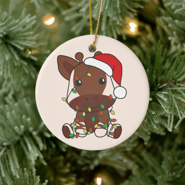 Okapi Christmas Winter Animals Holiday Okapis Ceramic Tree Decoration (Tree)