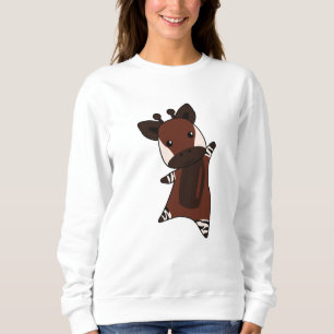 Okapi Cute Forest Giraffe Zebra Giraffes Animal Sweatshirt
