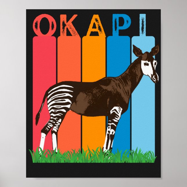Okapi Fan Colourful Bars  Poster (Front)