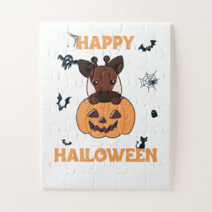 Okapi In Pumpkin Cute Okapis Happy Halloween Jigsaw Puzzle