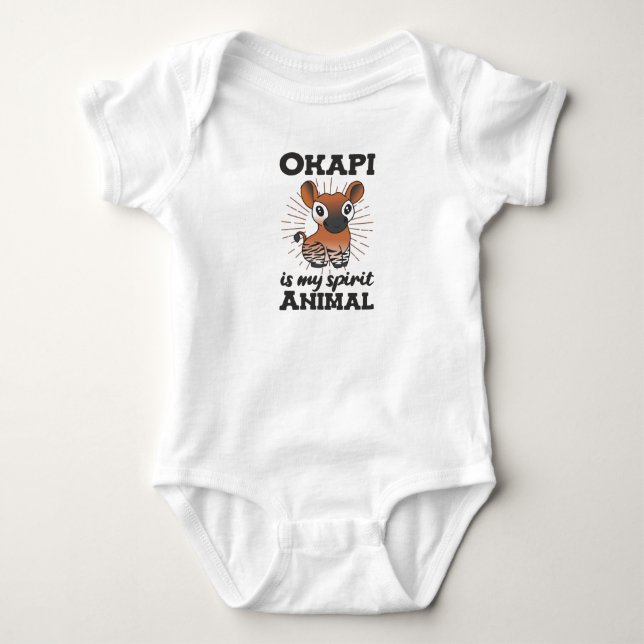 Okapi Is My Spirit Animal - Okapis Are Cute Baby Bodysuit (Front)
