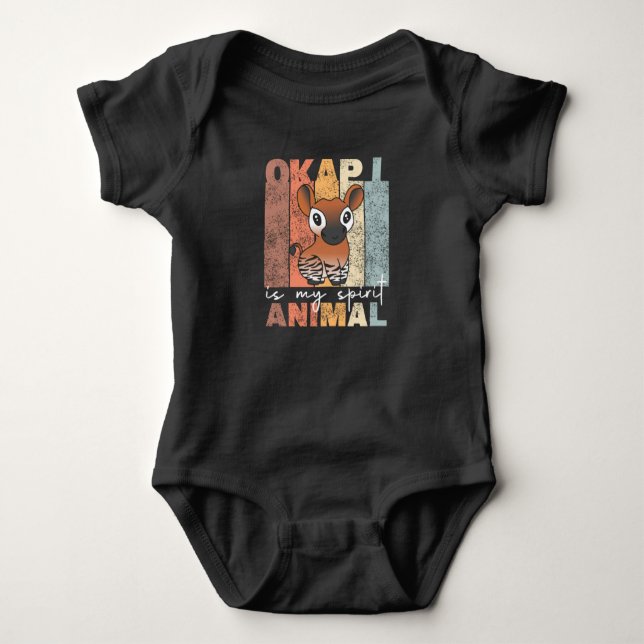 Okapi Is My Spirit Animal - Okapis Are Cute Baby Bodysuit (Front)