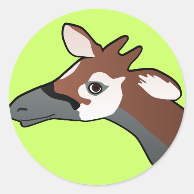 Okapi round Sticker (Front)