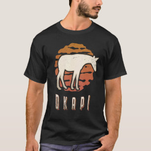 Okapi Vintage Retro Classic Animal Sunset T-Shirt