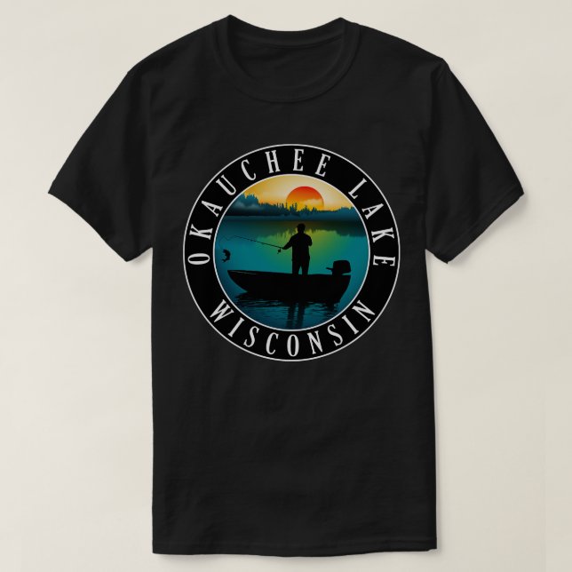 Okauchee Lake Wisconsin Fishing T-Shirt (Design Front)