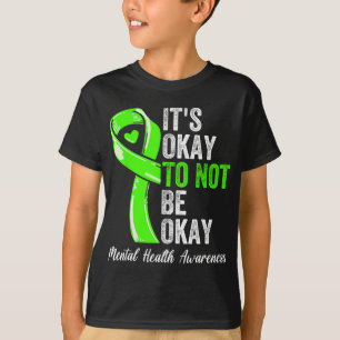 Okay To Not Be Okay - Mental Health Awareness Ribb T-Shirt