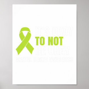 Okay To Not Be Okay Mental Health Ribbon Poster