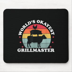 Okayest Grillmaster Funny Bbq Grilling Meat Smoker Mouse Pad