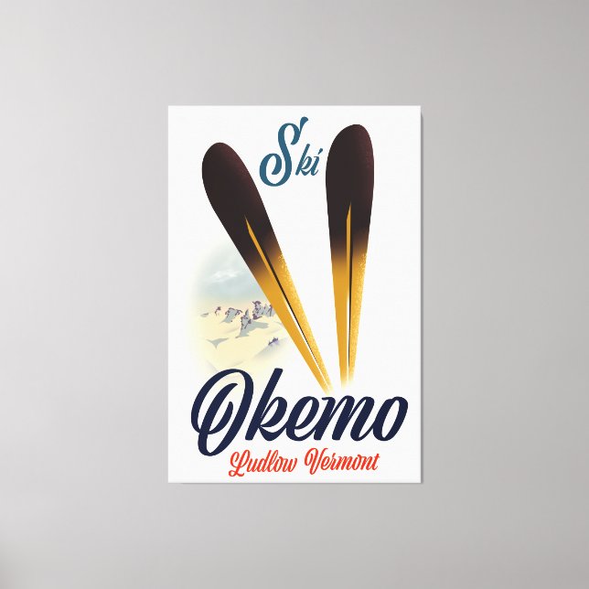 Okemo Ludlow Vermont ski poster Canvas Print (Front)