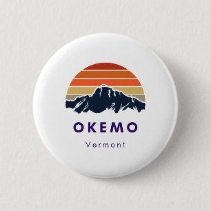 Okemo Vermont Skiing Snowboarding Hikers Gifts For 6 Cm Round Badge