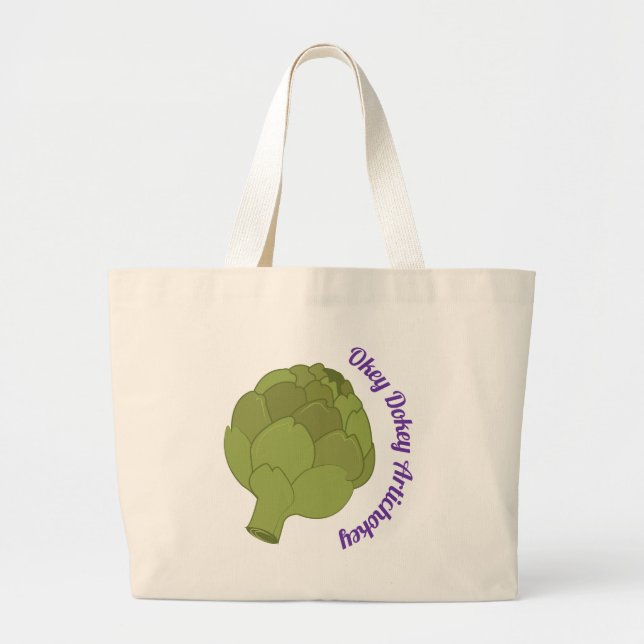 Okey Dokey Artichokey Large Tote Bag (Front)