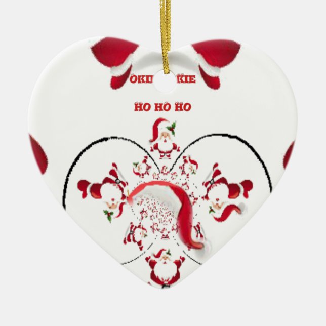 Oki Dokie Santa! Ceramic Tree Decoration (Front)