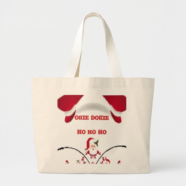 Oki Dokie Santa! Large Tote Bag (Front)