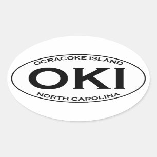 OKI - Ocracoke Island Oval Logo Sticker