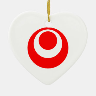 Okinawa Flag Heart Ceramic Tree Decoration