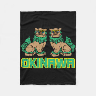 Okinawa Guardian Lion Shisa Japan Japanese Martial Fleece Blanket