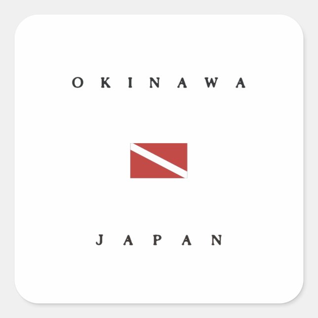 Okinawa Japan Scuba Dive Flag Square Sticker (Front)
