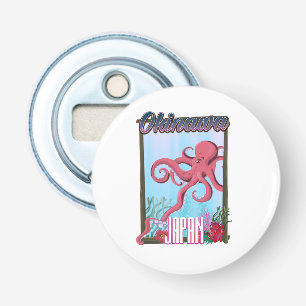 Okinawa Japan Squid travel poster Bottle Opener