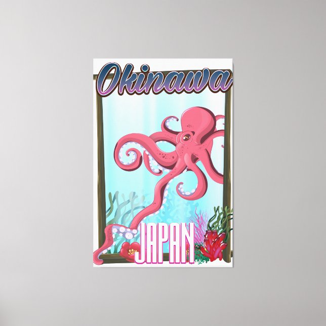 Okinawa Japan Squid travel poster Canvas Print (Front)