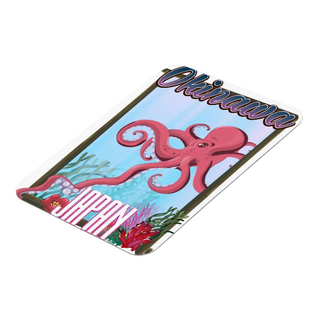 Okinawa Japan Squid travel poster Magnet (Left Side)