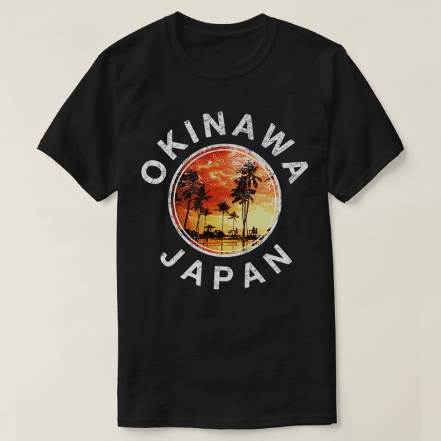 Okinawa Japan Vintage Retro Sunset  T-Shirt (Design Front)