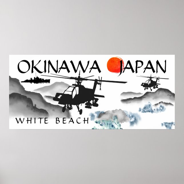 Okinawa, Japan, White Beach Military Poster (Front)