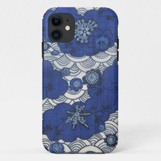 Okinawa kimono pattern in blue Case-Mate iPhone case