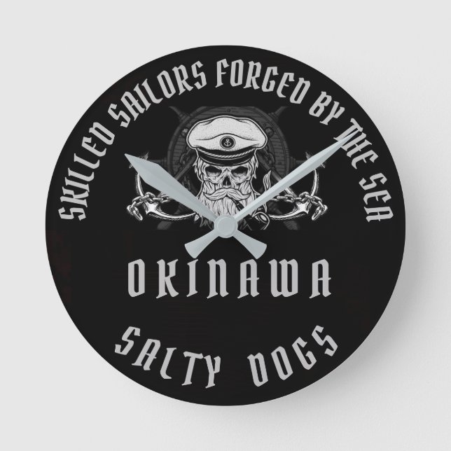 OKINAWA SALTY DOGS ROUND CLOCK (Front)
