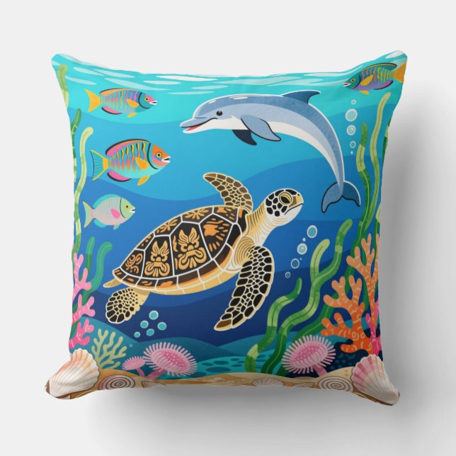 Okinawa Sea Life Cushion (Front)