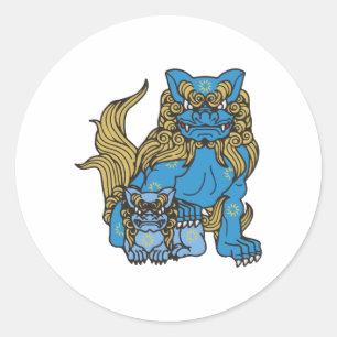Okinawa Shisha シーサー 沖縄 Classic Round Sticker