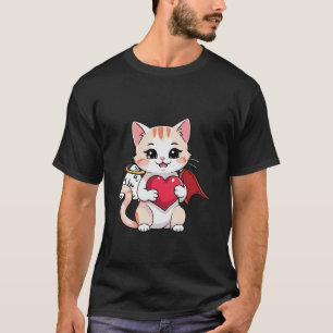 okkult Spiritual Cat Angel Kitten Heavenly Heart T-Shirt