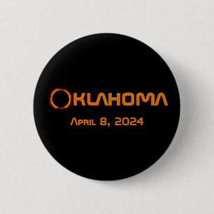 Oklahoma 2024 Total Solar Eclipse 6 Cm Round Badge